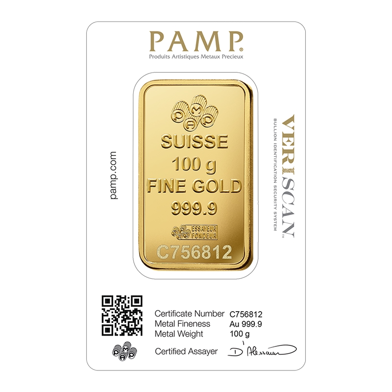 100 Gram PAMP Swiss Gold Bullion Bar - Image 2
