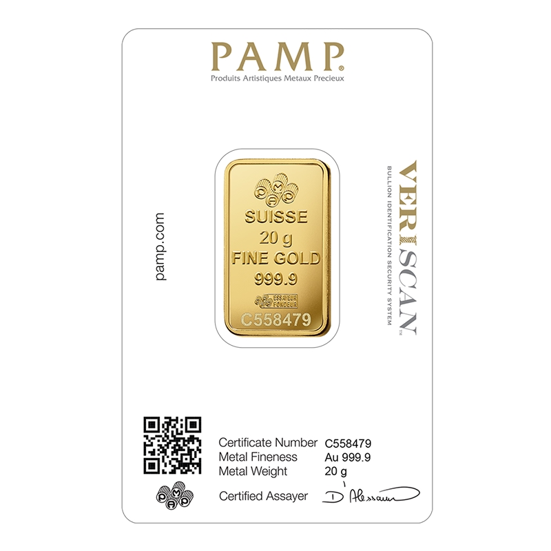 20 Gram PAMP Swiss Gold Bullion Bar - Image 2