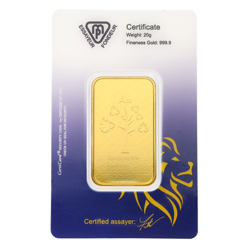 20 Gram Metalor Swiss Gold Bullion Bar - Image 2
